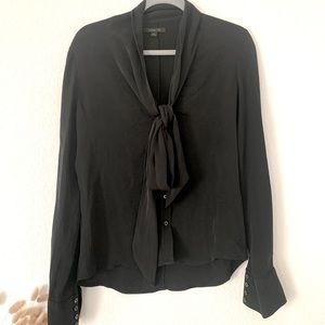 Pussy Bow Silk Blend Blouse
